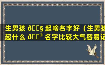 生男孩 🐧 起啥名字好（生男孩起什么 🌳 名字比较大气容易记）